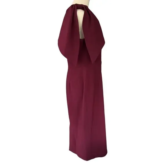 Dress the Population Tiffany One Shoulder Midi Dress Burgundy Size Large NWT - Picture 4 of 13